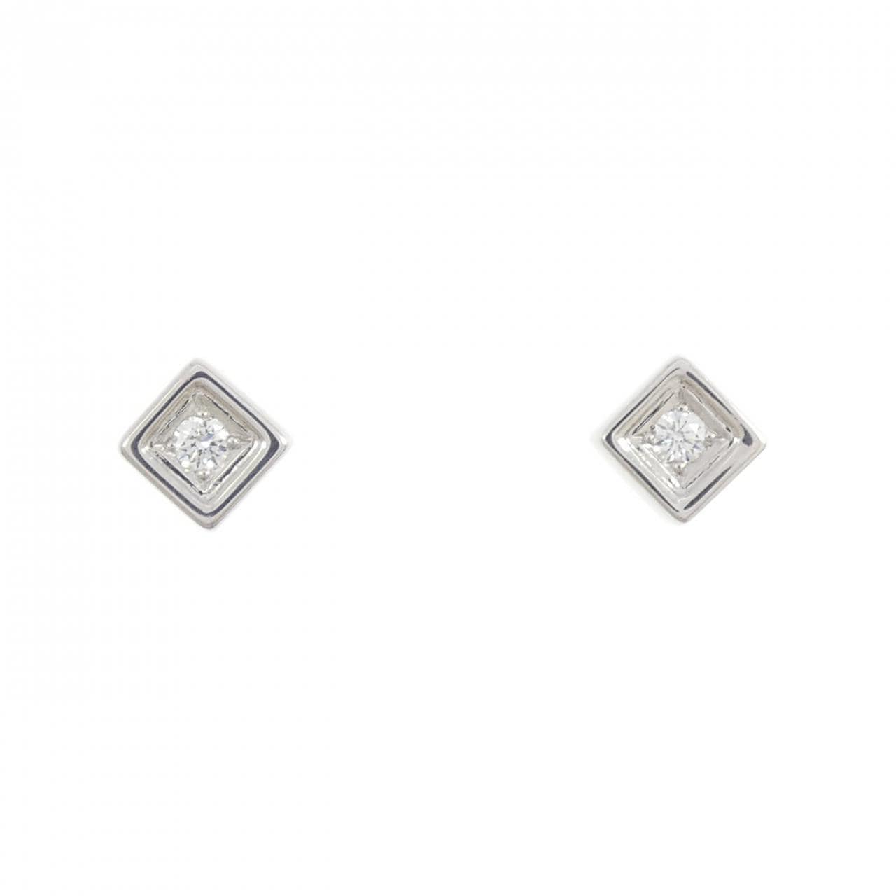 K18WG ダイヤモンド ピアス 0.02CT