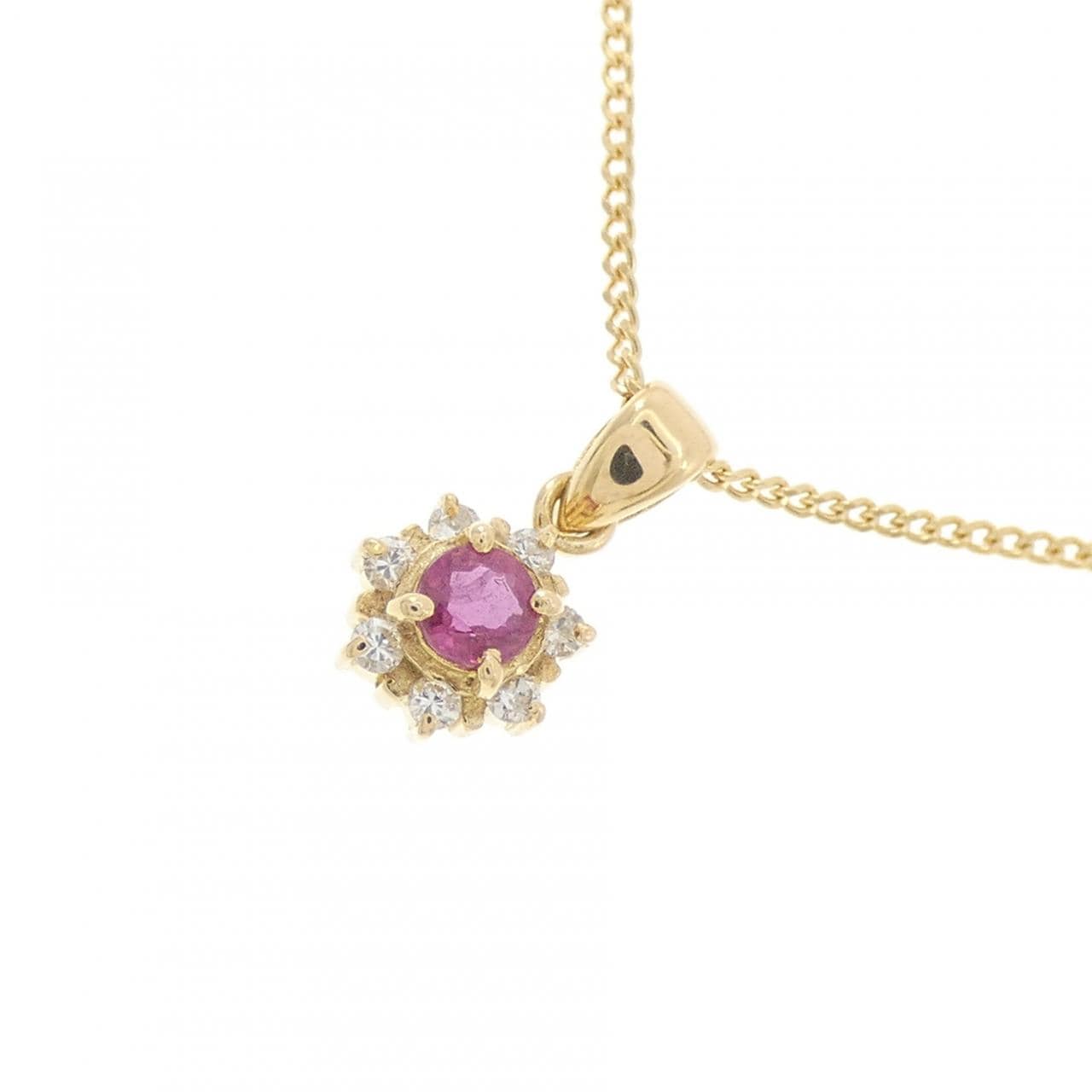 K18YG ルビー ネックレス 0.14CT