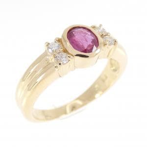 K18YG ルビー リング 0.40CT
