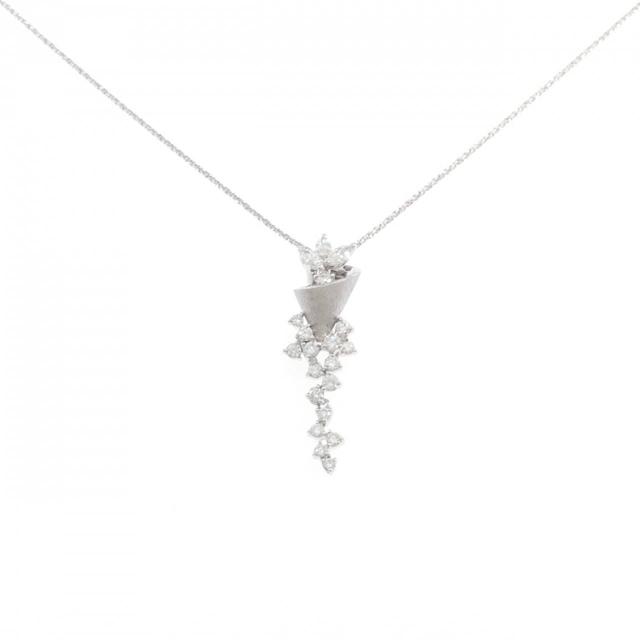 K18WG ダイヤモンド ネックレス 0.72CT