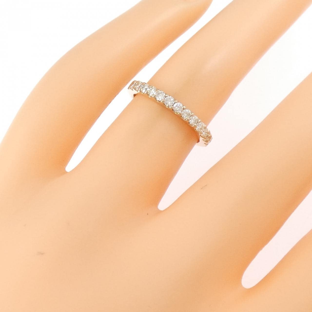 K18PG ハーフエタニティ ダイヤモンド リング 0.31CT