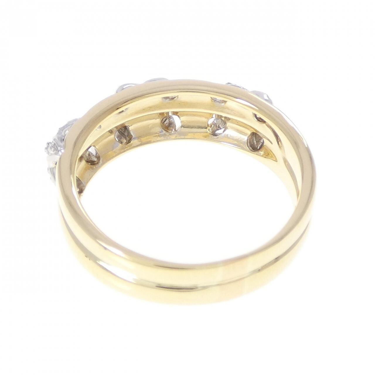 K18YG/PT900 ダイヤモンド リング 0.13CT