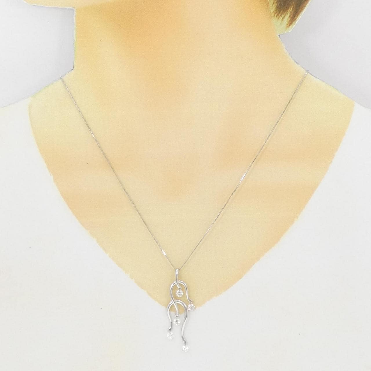 K18WG ダイヤモンド ネックレス 0.91CT
