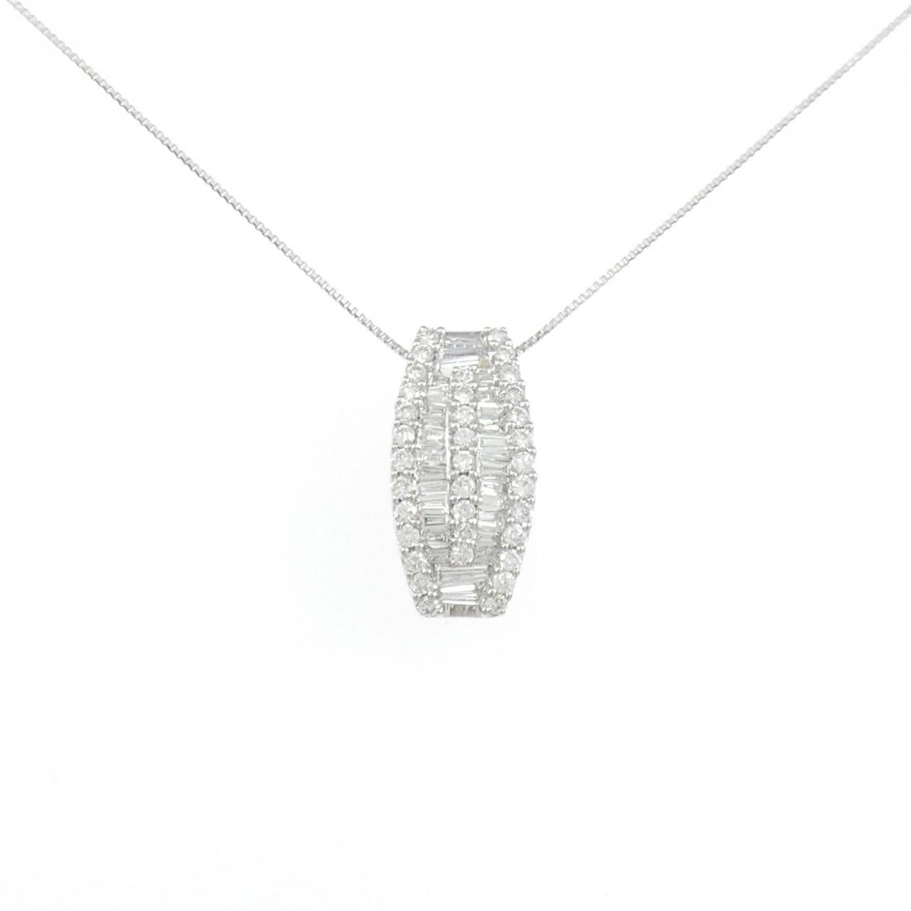 K18WG ダイヤモンド ネックレス 1.00CT