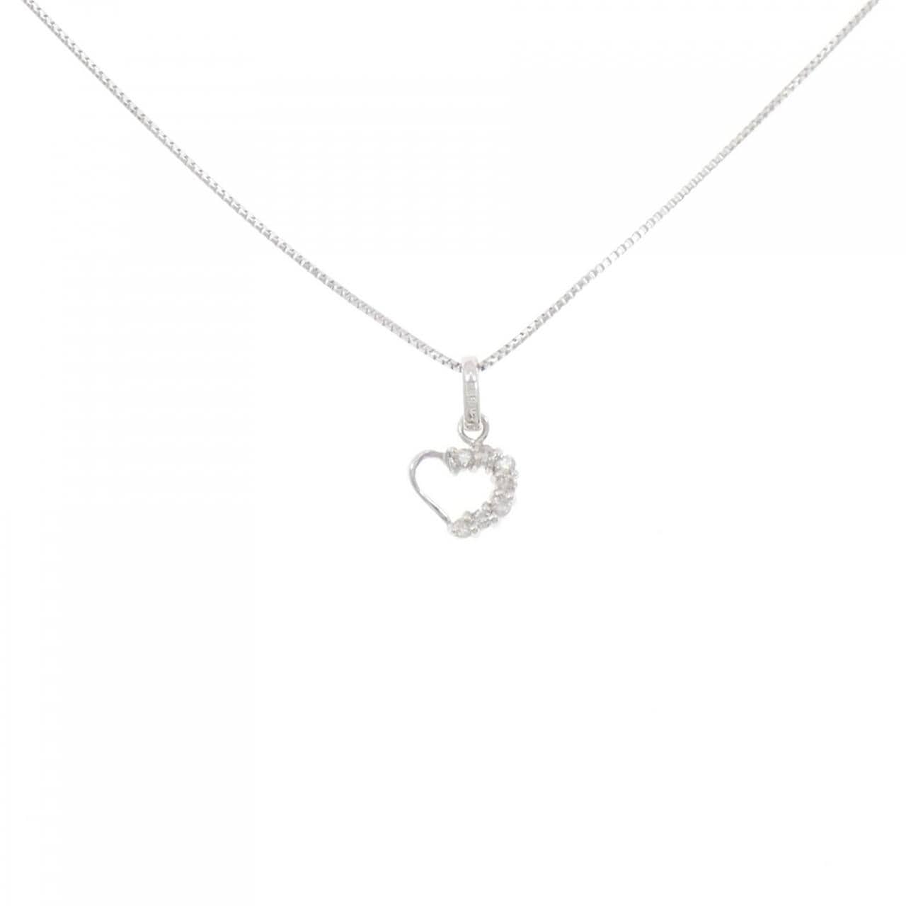 K18WG ハート ダイヤモンド ネックレス 0.05CT