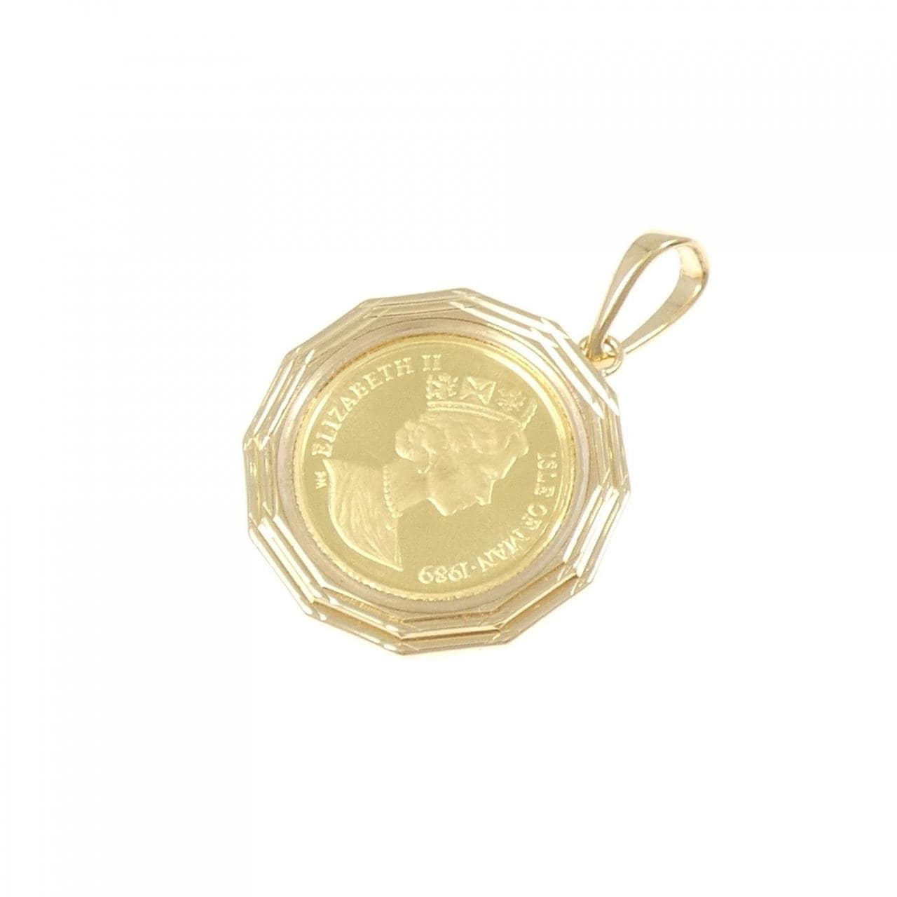 K18YG(枠) コイン ペンダント