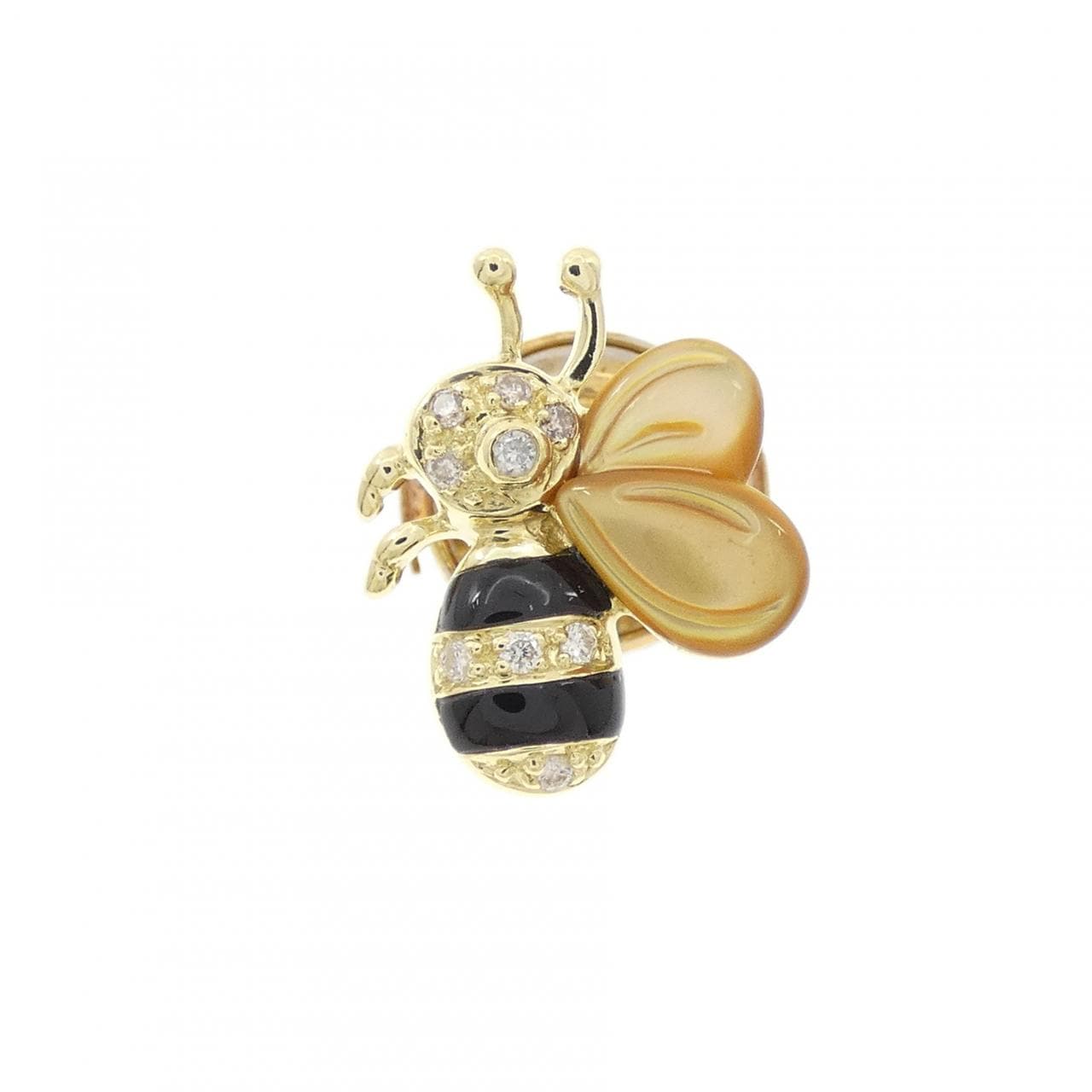 K18YG ビー カラーストーン ブローチ