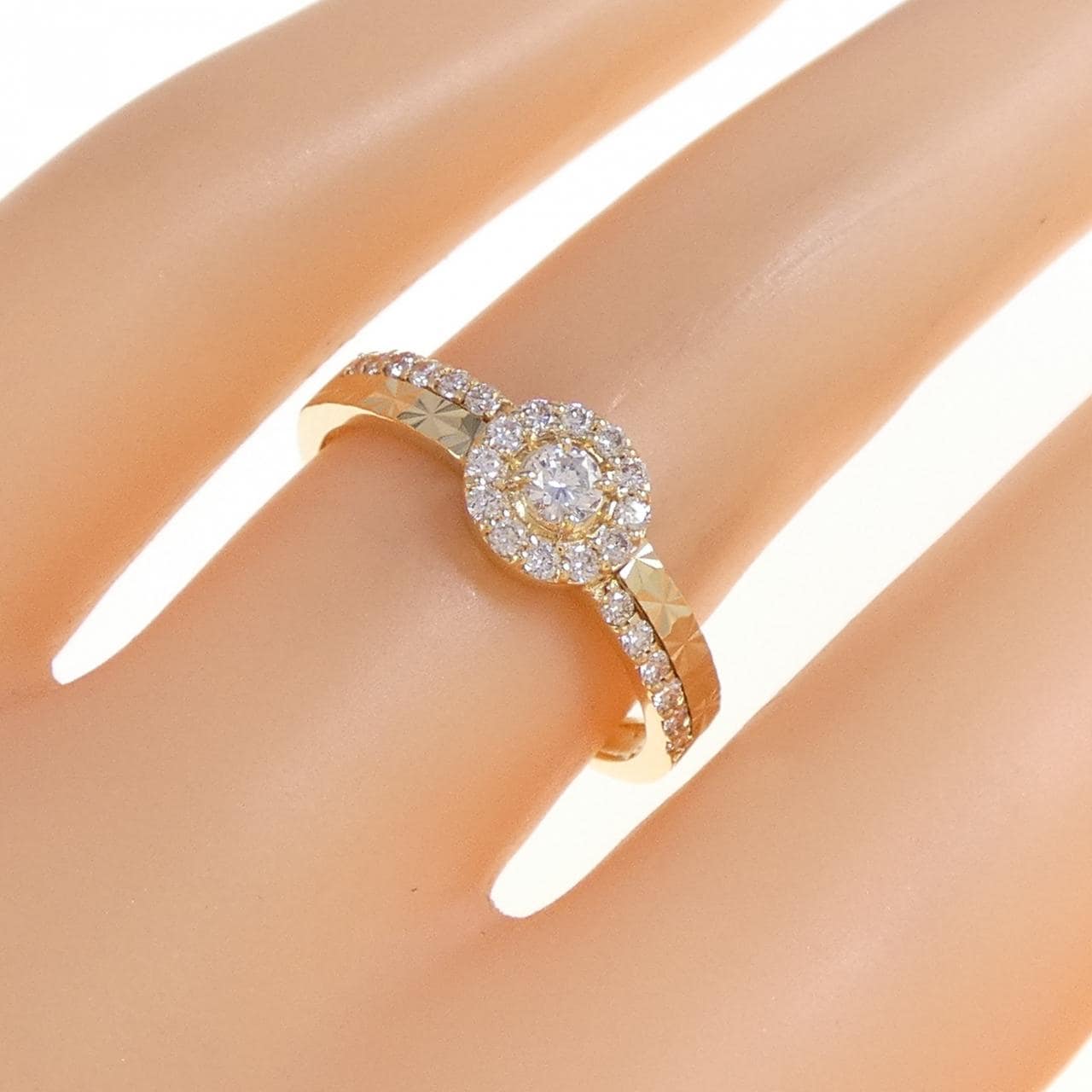K18YG ダイヤモンド リング 0.1CT