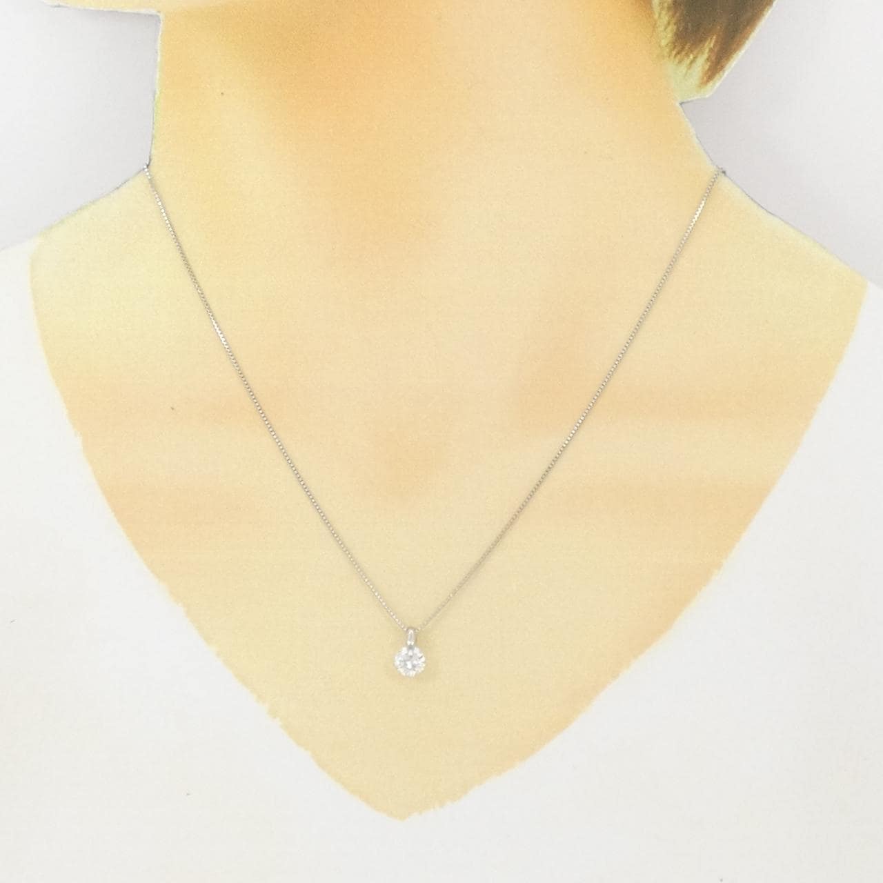 PT900/PT850 ソリティア ダイヤモンド ネックレス 0.72CT