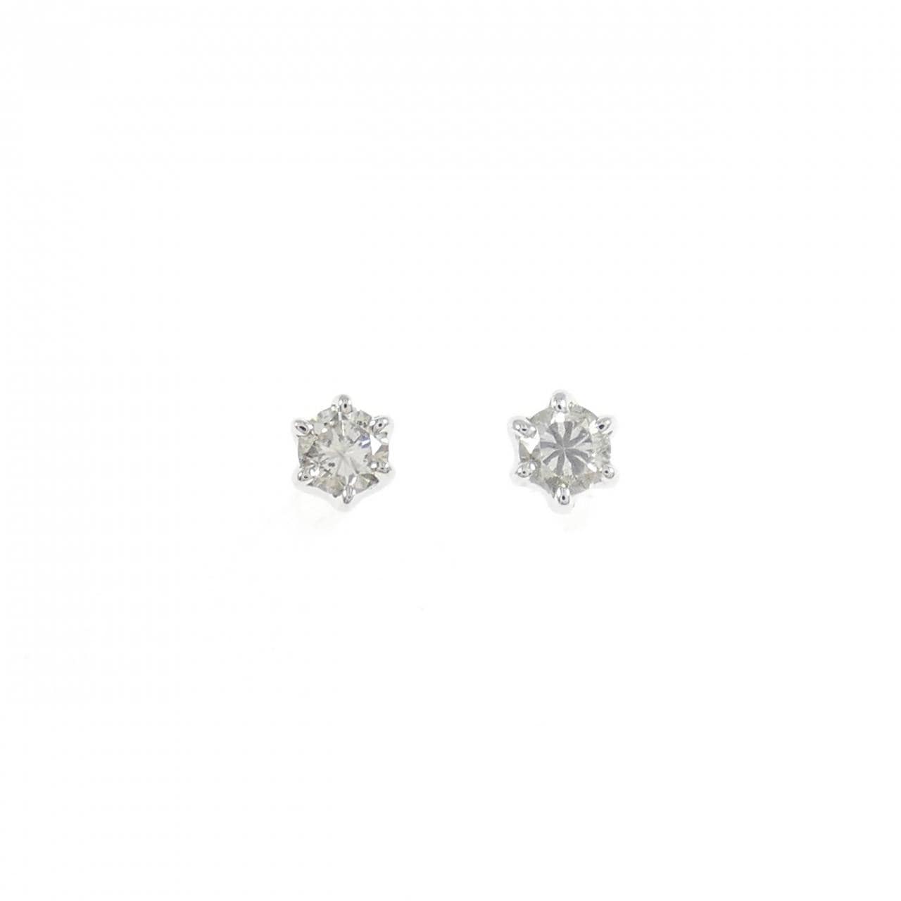 PT900 ソリティア ダイヤモンド ピアス 0.20CT