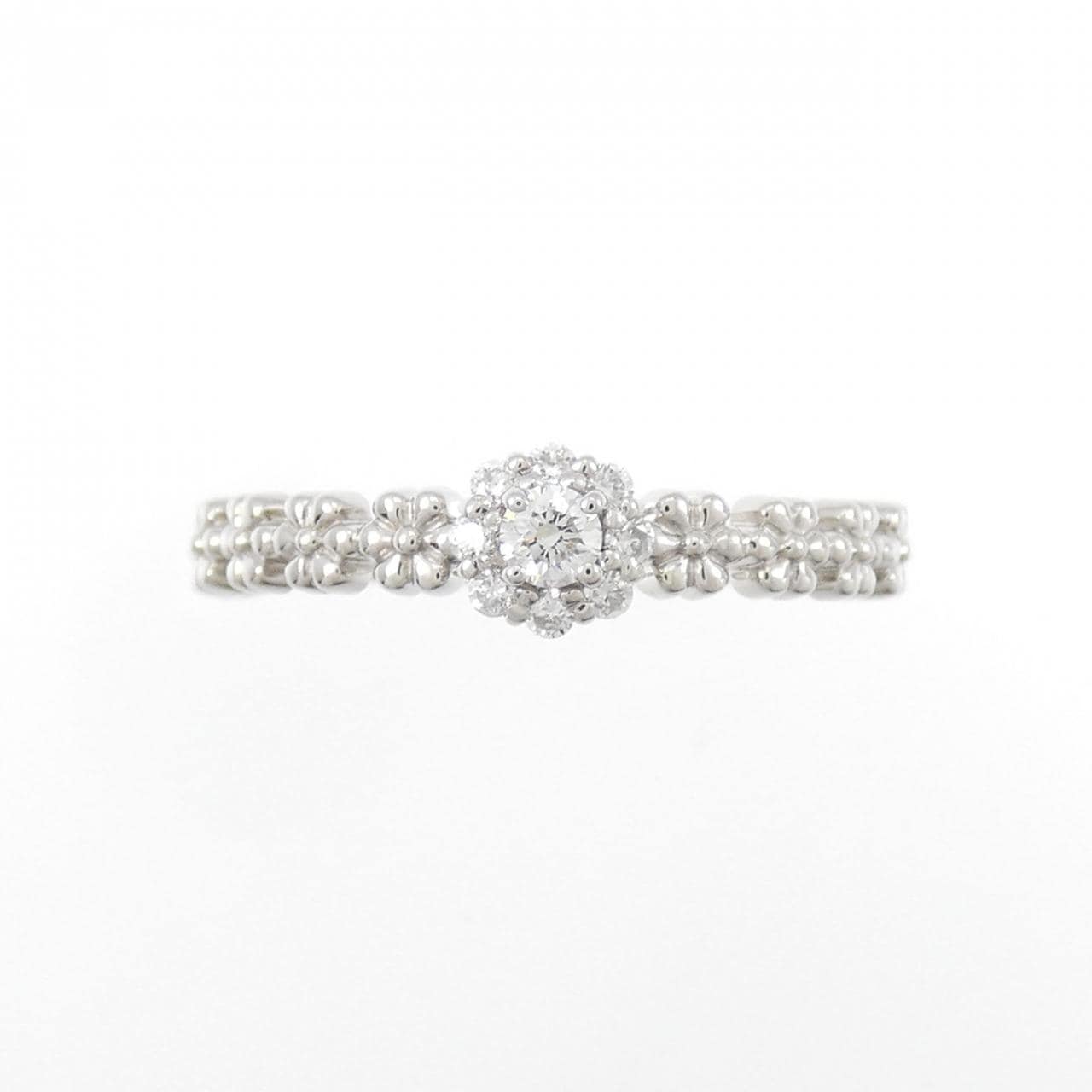 PT999 Flower Diamond Ring 0.13CT