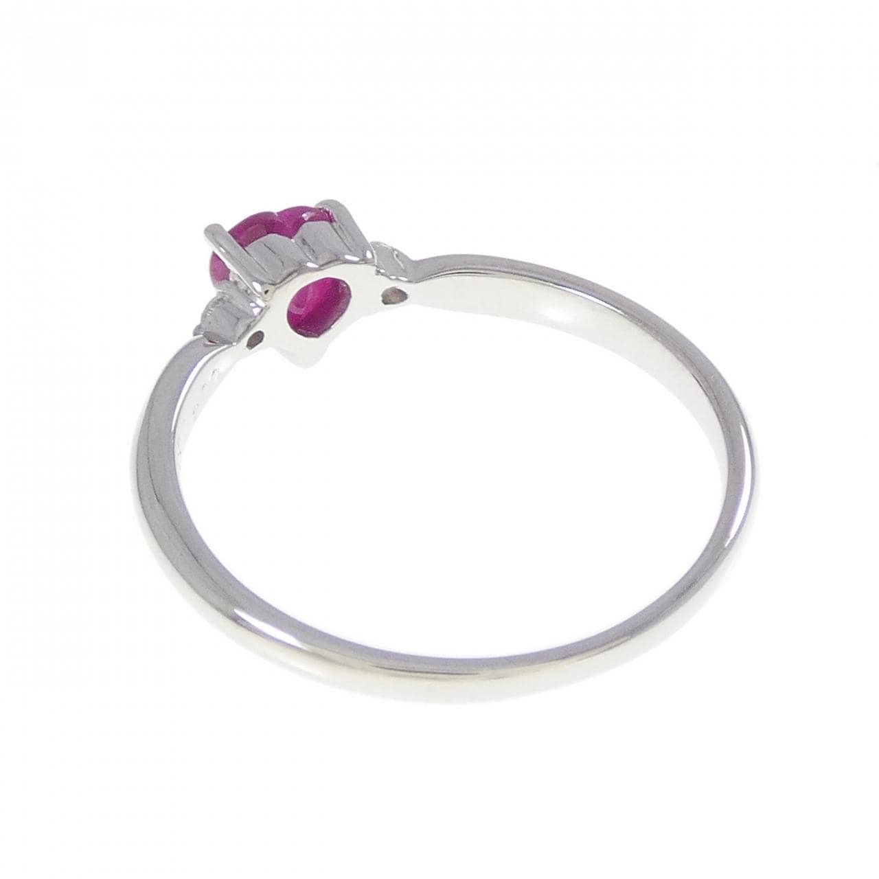 PT900 ハート ルビー リング 0.63CT
