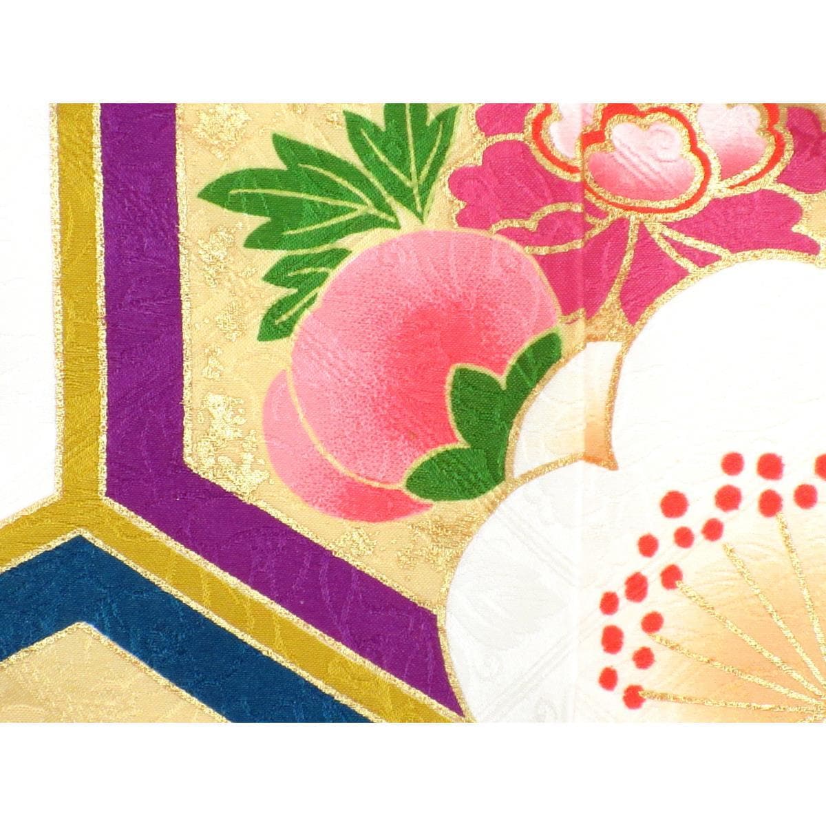 【未使用品】振袖　友禅金彩加工　刺繍入り　ボカシ染