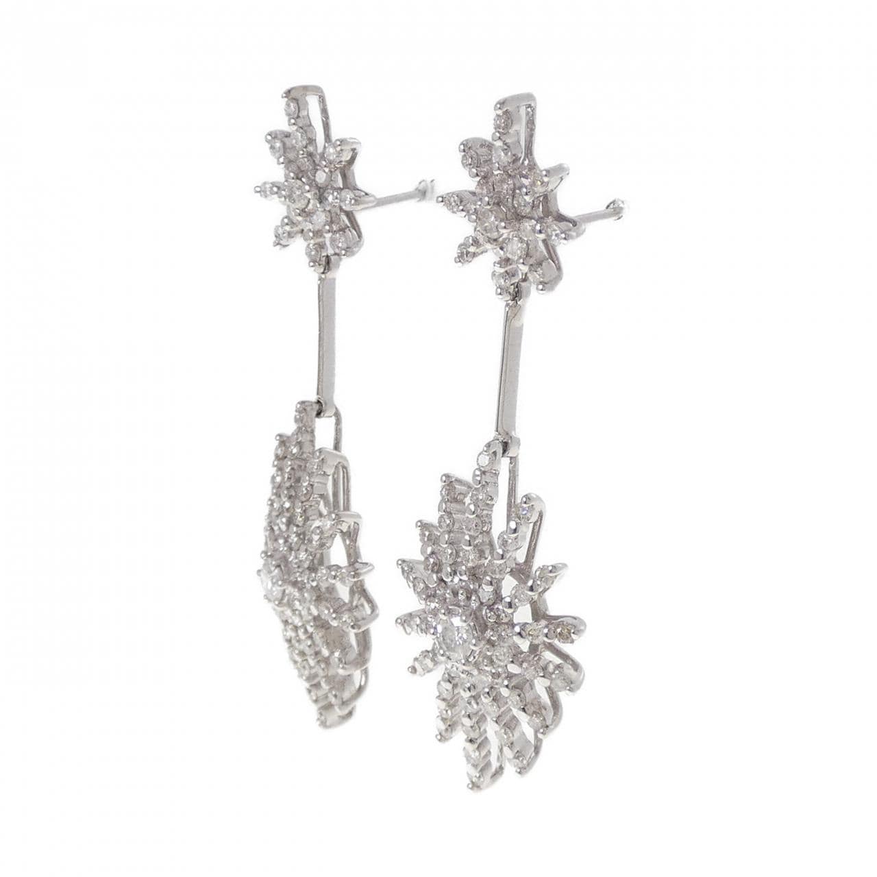 K18WG/K14WG ダイヤモンド ピアス 1.10CT