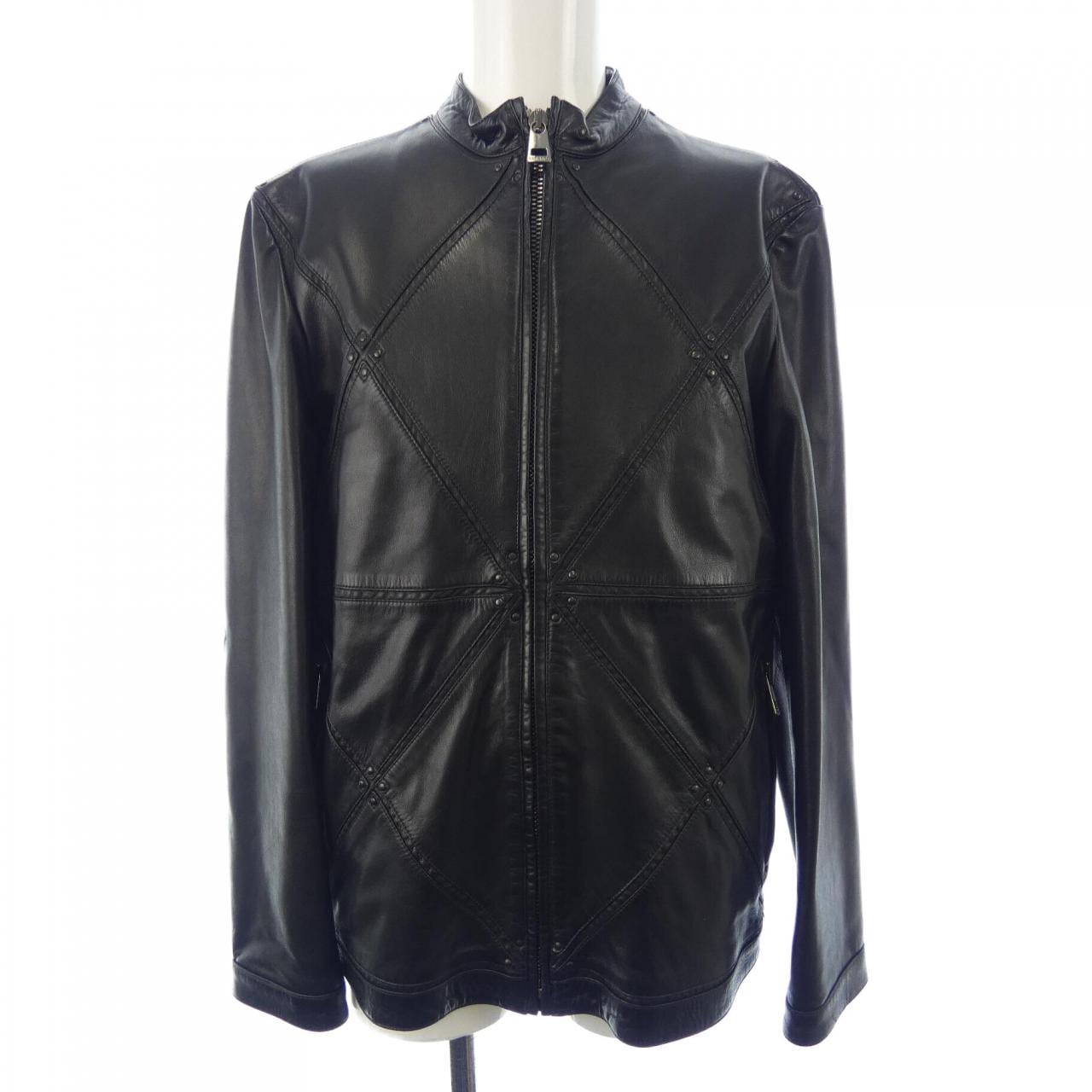 ヴェルサーチェ VERSACE レザーライダースジャケット