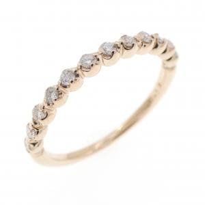K18PG ハーフエタニティ ダイヤモンド リング 0.12CT