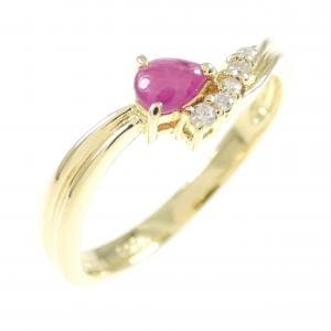 K18YG ルビー リング 0.22CT
