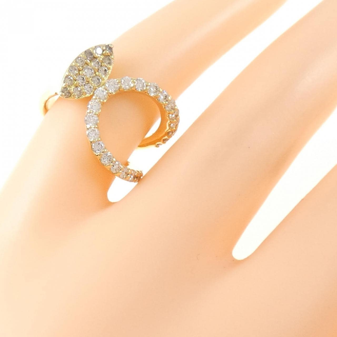 K18YG ダイヤモンド ピンキー リング 0.64CT