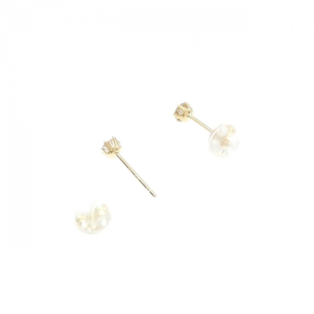 K18YG ソリティア ダイヤモンド ピアス 0.2CT