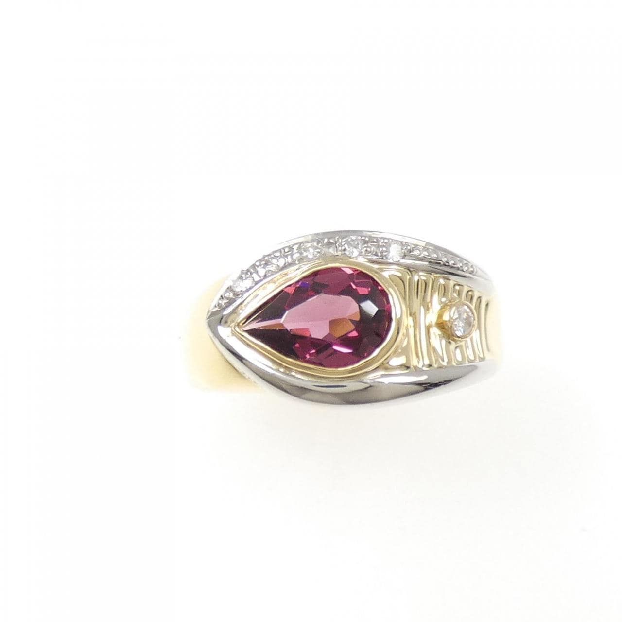 K18YG/PT900 ガーネット リング 1.35CT