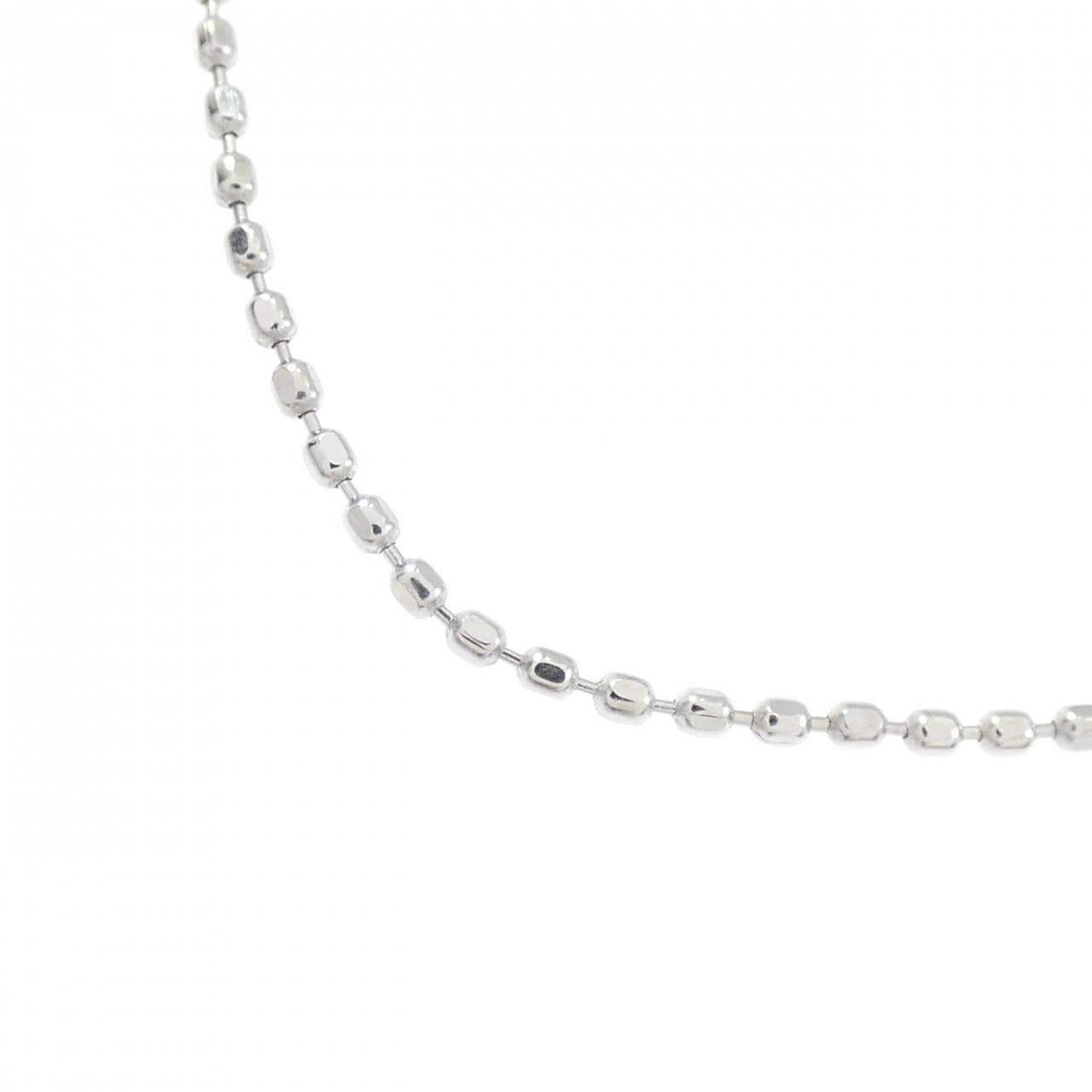 K18WG ボール チェーンネックレス