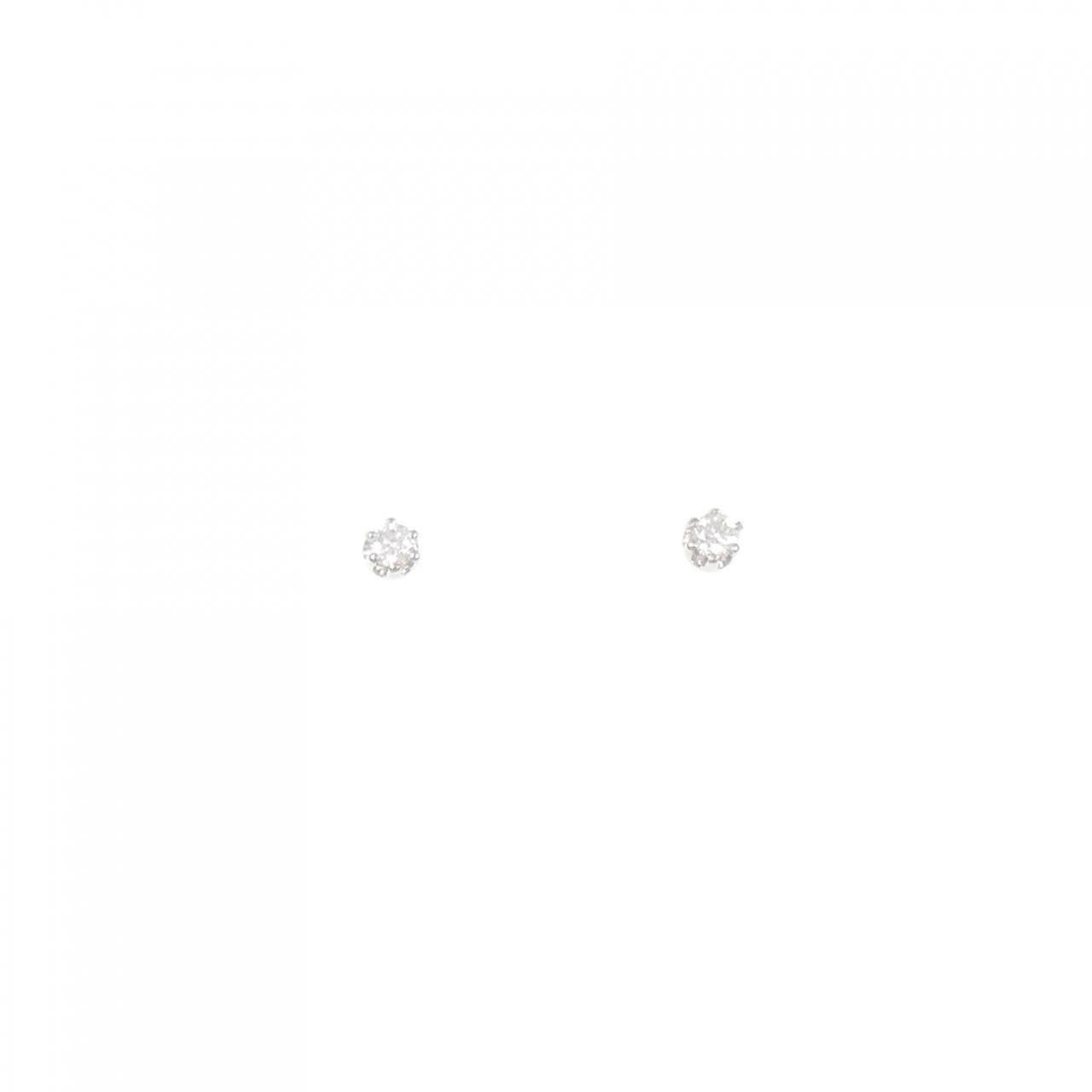 PT900 ソリティア ダイヤモンド ピアス 0.08CT
