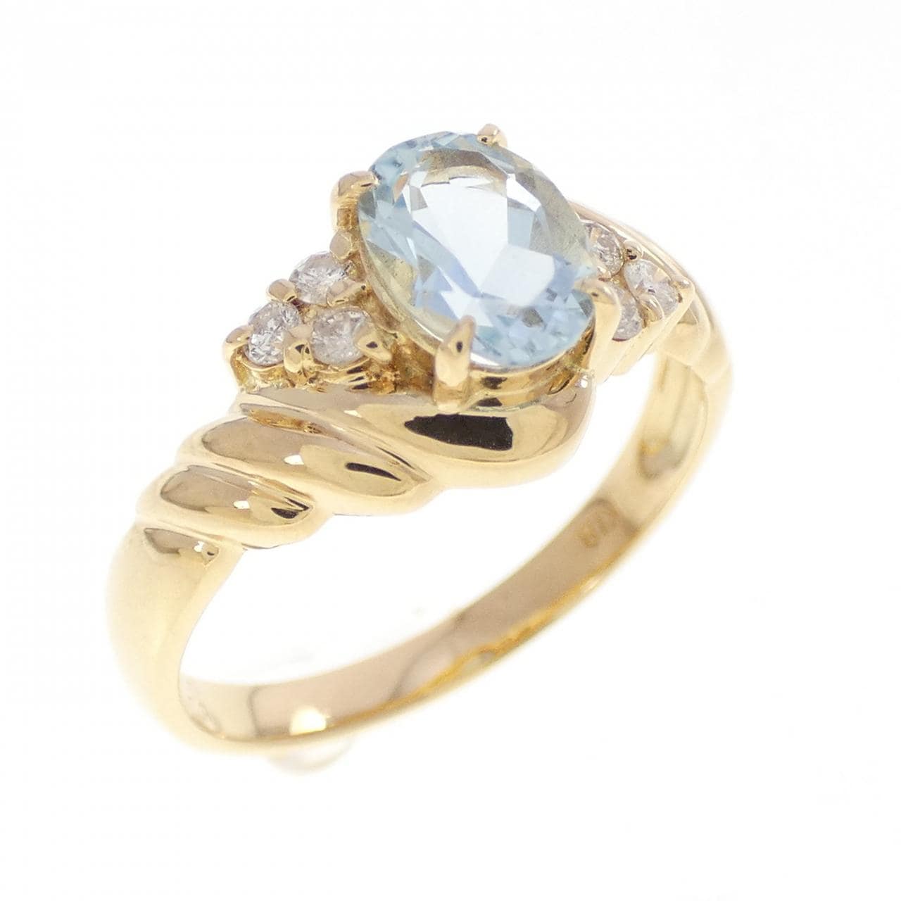 K18YG アクアマリン リング 0.69CT