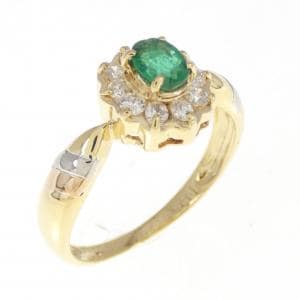 K18YG/PT900 エメラルド リング 0.25CT