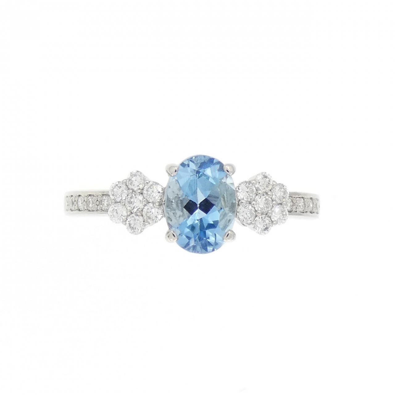 PT900 フラワー アクアマリン リング 0.723CT