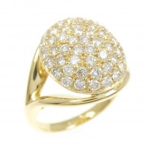 K18YG パヴェ ダイヤモンド リング 1.14CT