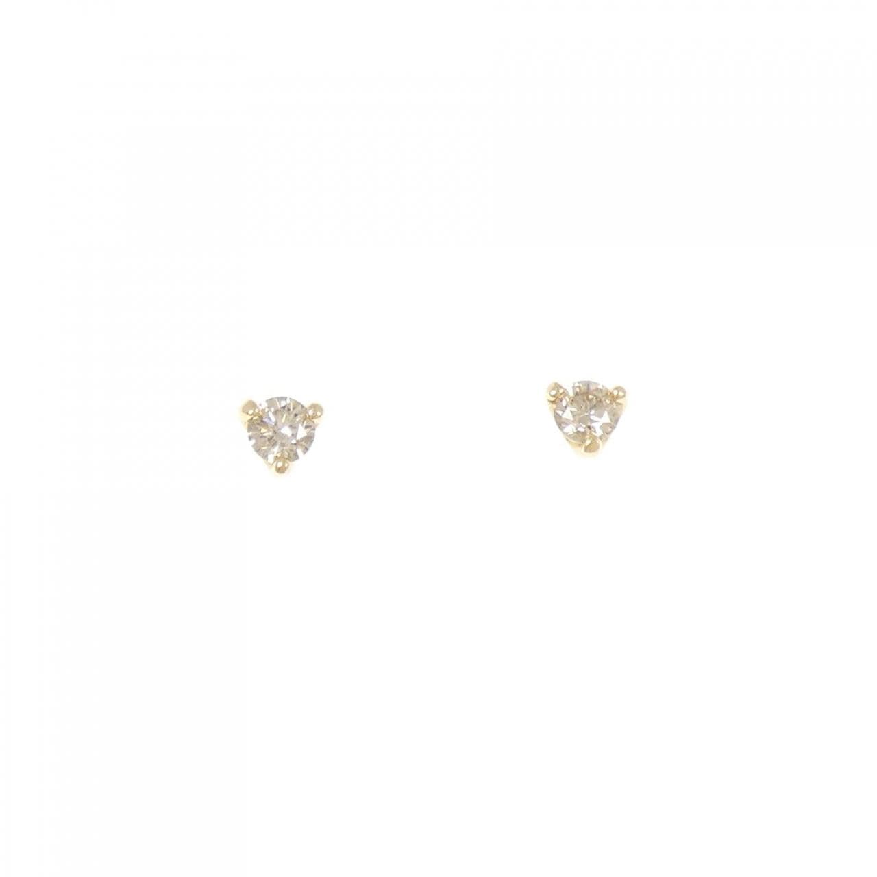 K18YG ソリティア ダイヤモンド ピアス 0.30CT