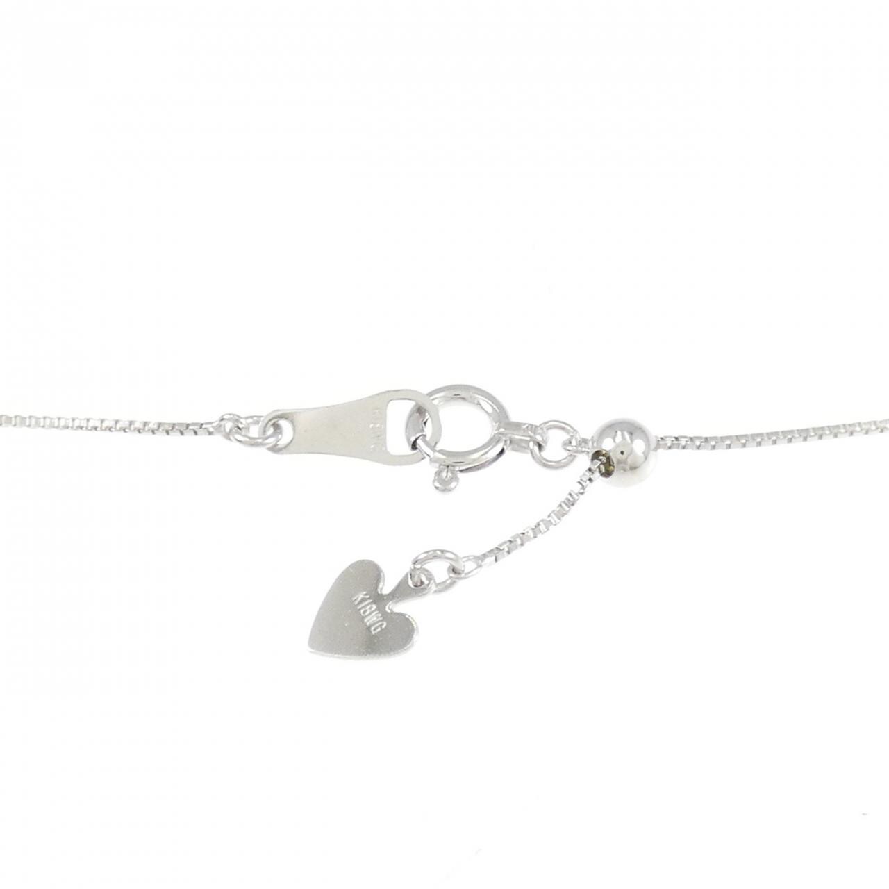 K18WG three stone Diamond necklace 0.5CT
