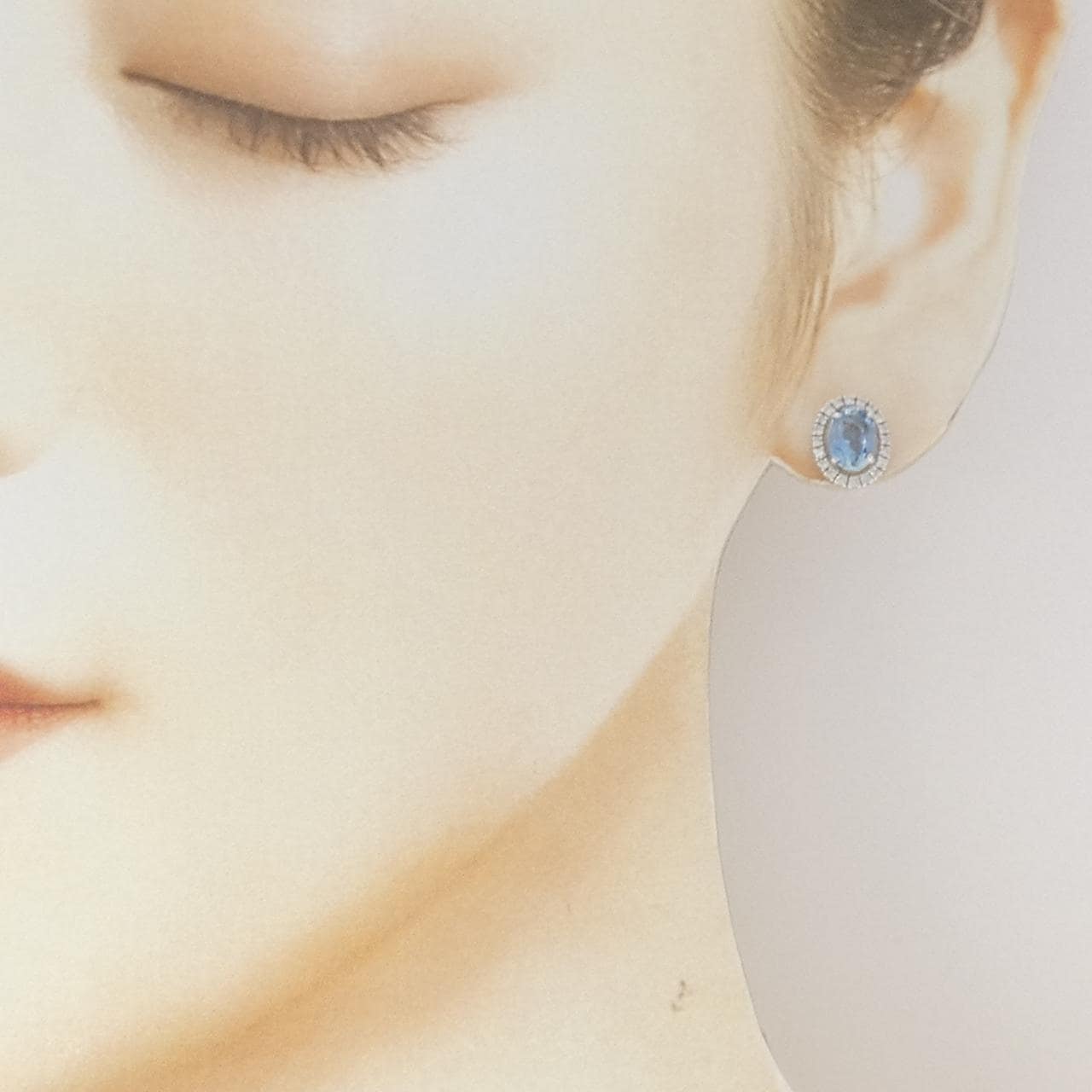 PT900 アクアマリン ピアス 1.23CT
