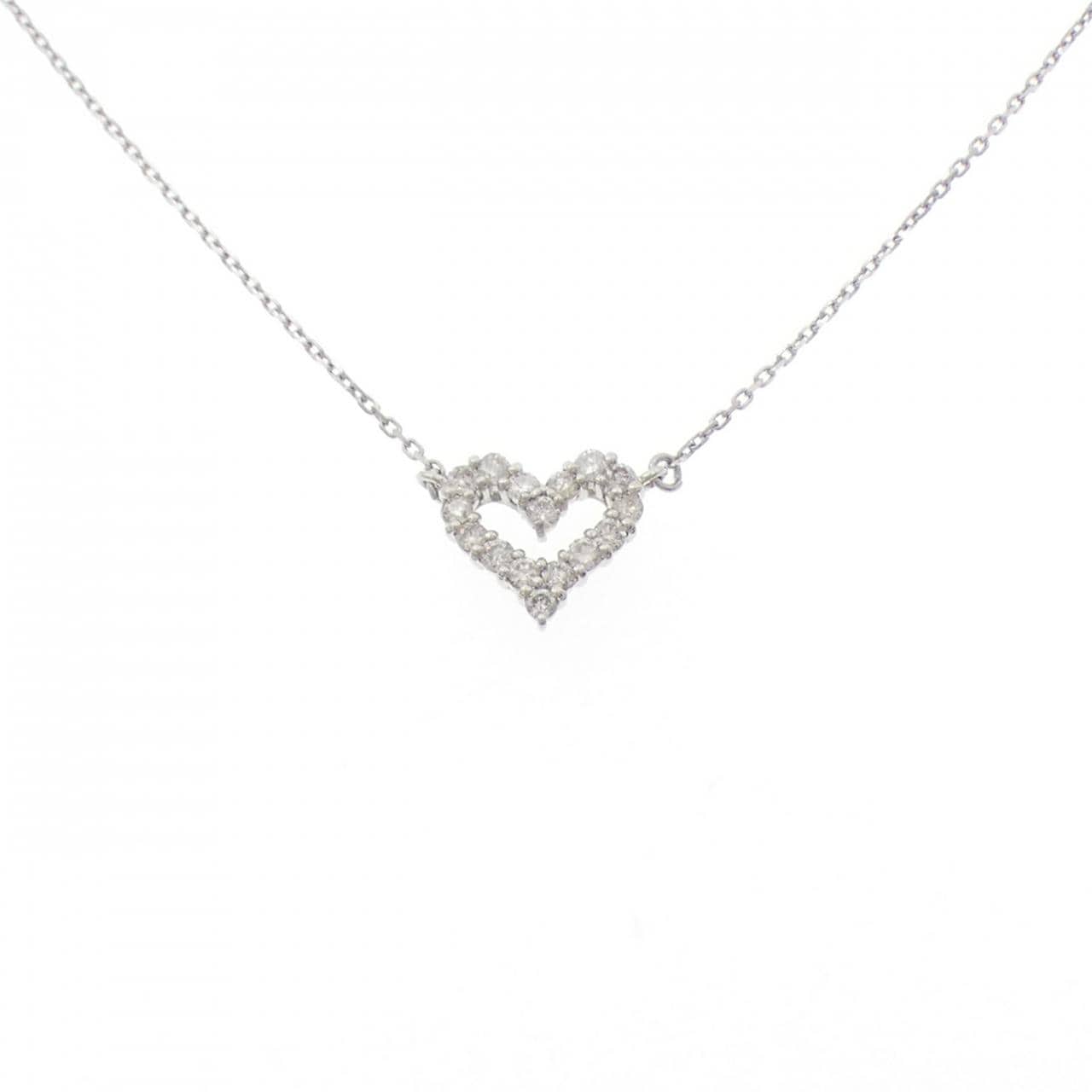 PT900/PT850 ハート ダイヤモンド ネックレス 0.30CT