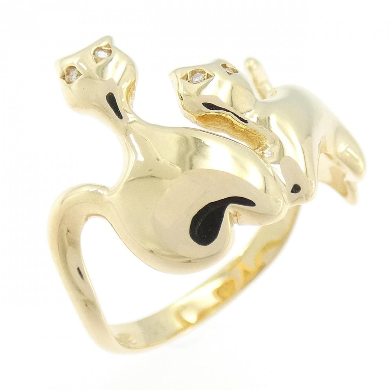 K18YG キャット ダイヤモンド リング 0.01CT