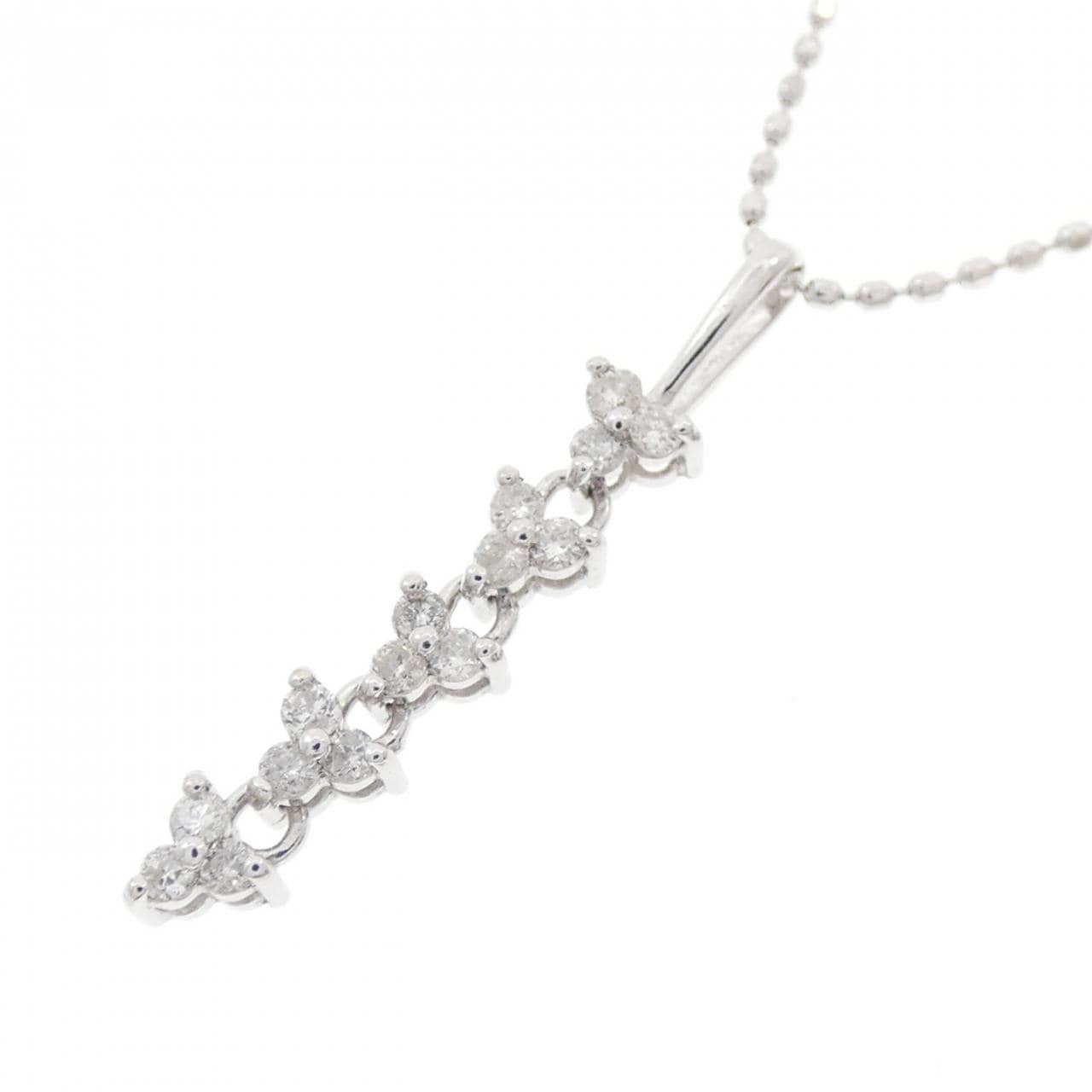 K18WG ダイヤモンド ネックレス 0.15CT
