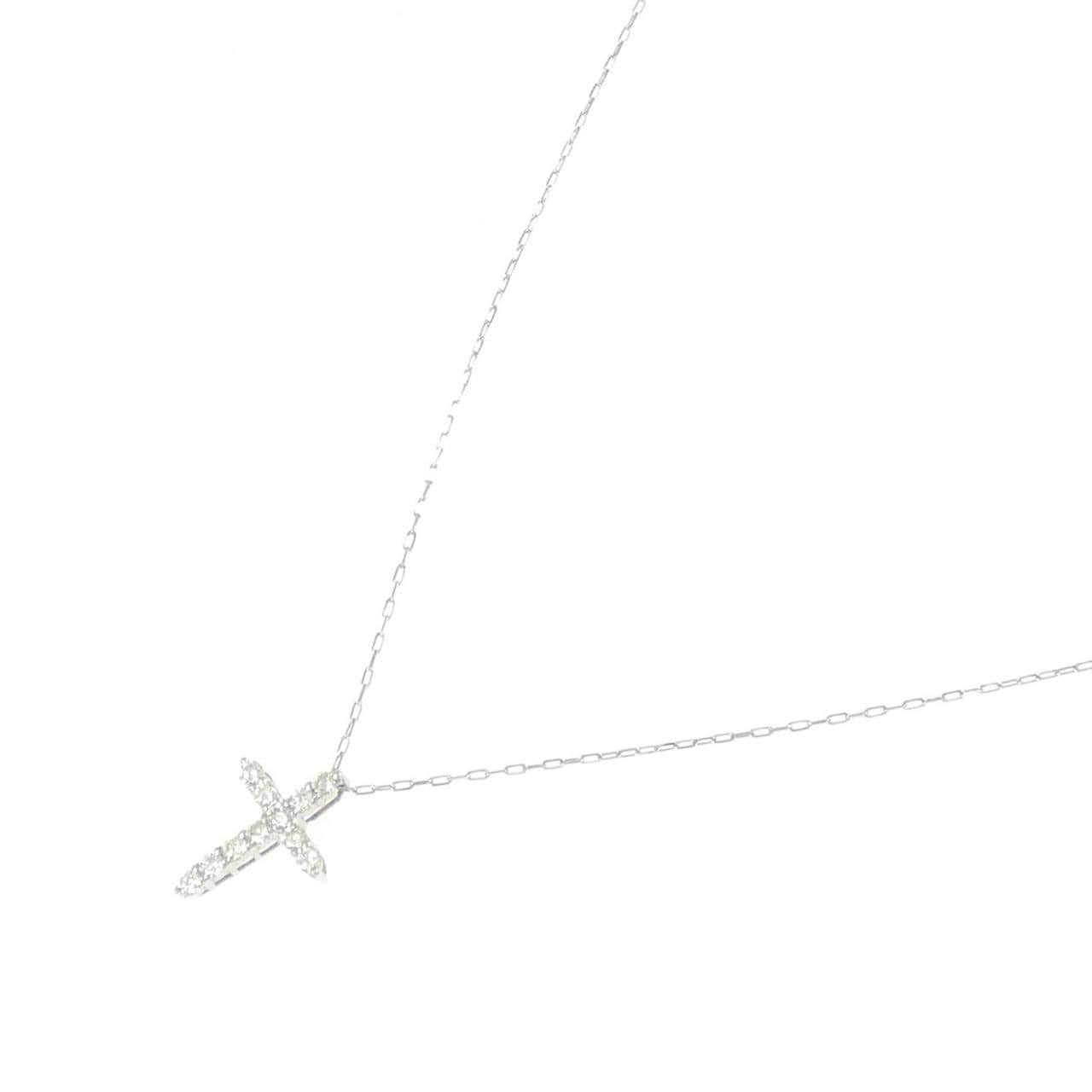 【新品】PT900 クロス ダイヤモンド ネックレス 0.10CT