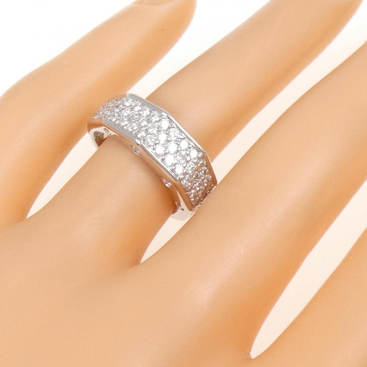 K18WG パヴェ ダイヤモンド リング 0.90CT