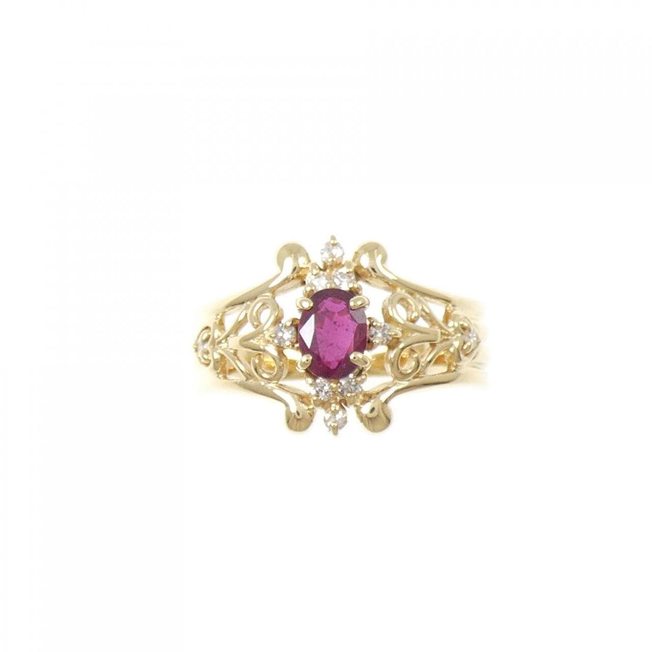 K18YG ルビー リング 0.36CT