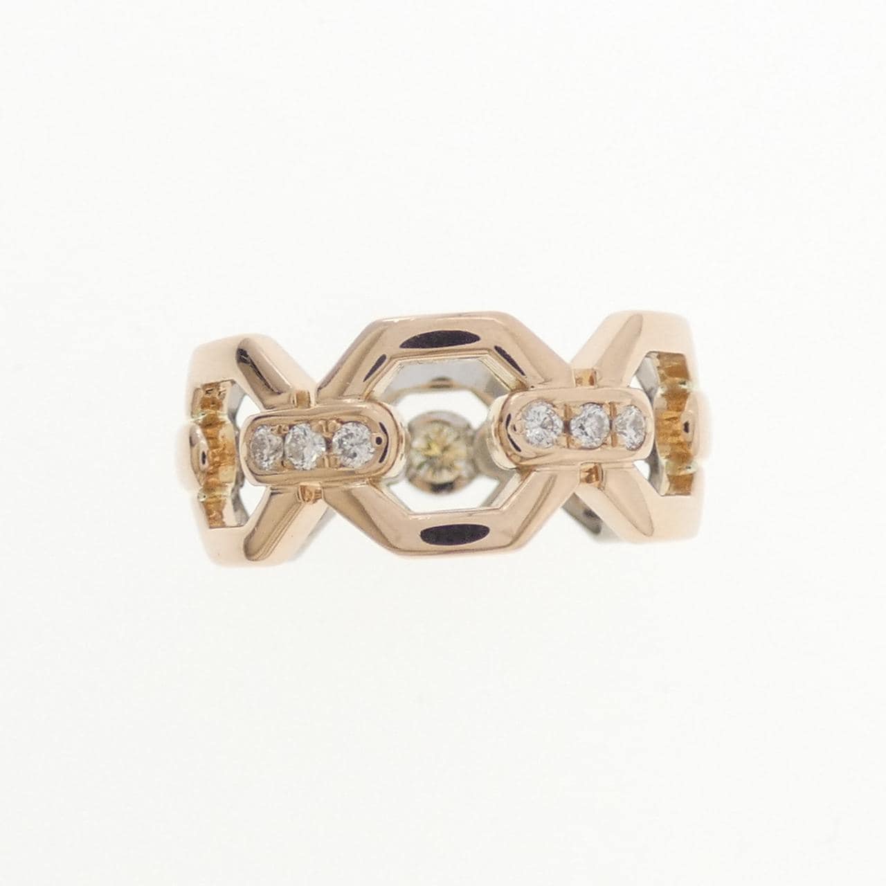 K18PG/PT900 ダイヤモンド リング 0.082CT