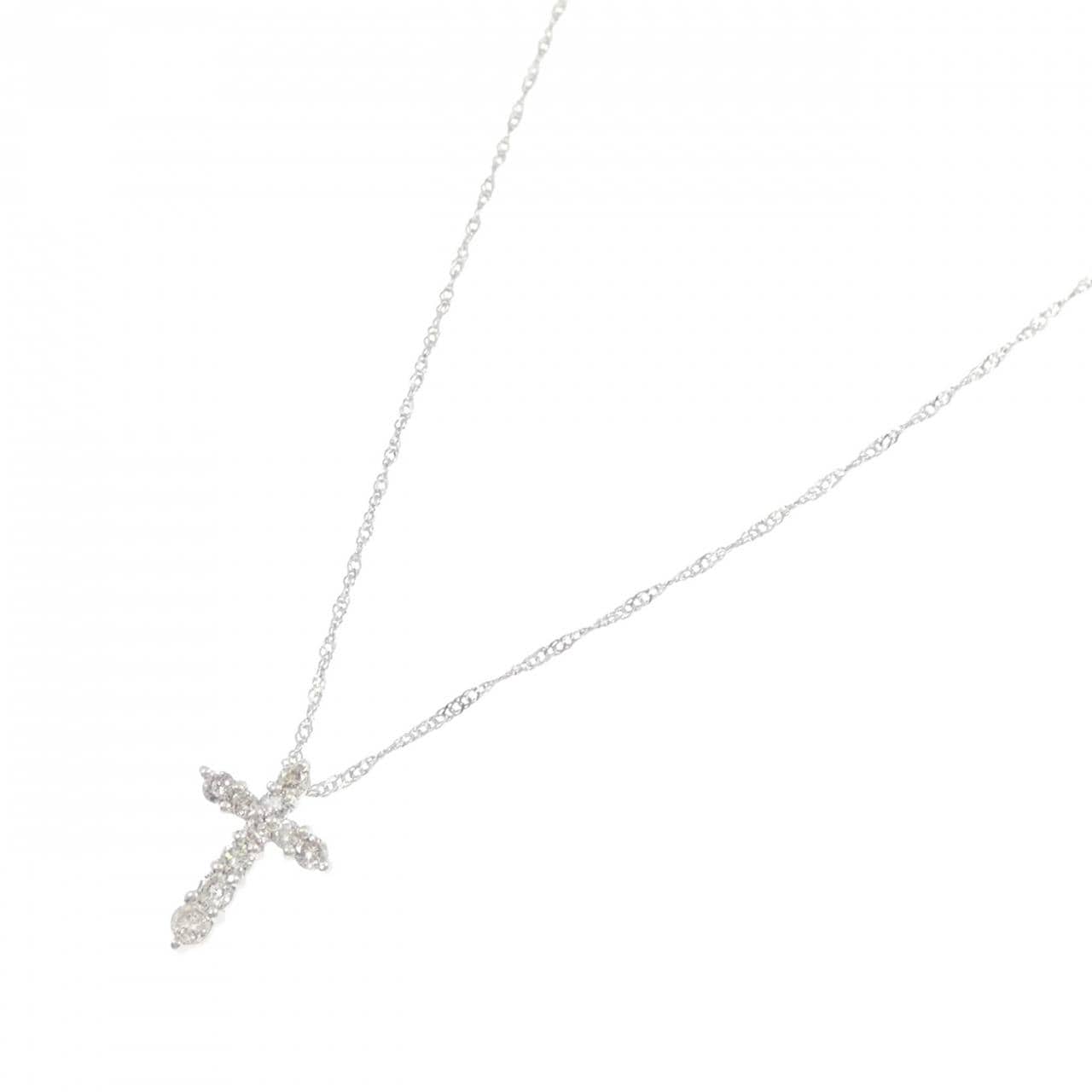 PT900/PT850 クロス ダイヤモンド ネックレス 0.20CT