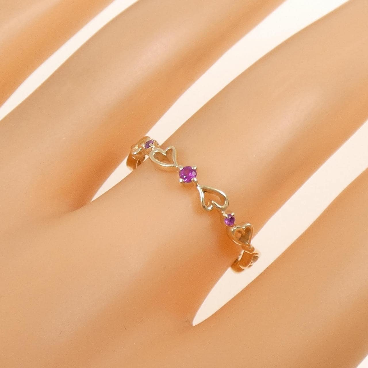 K10YG ハート ルビー リング