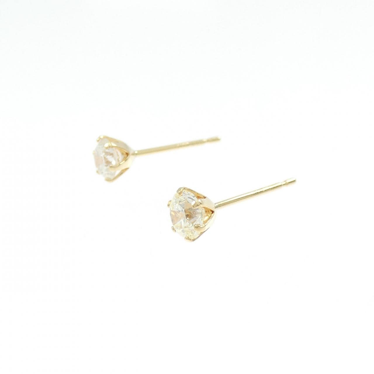 K18YG ソリティア ダイヤモンド ピアス 0.50CT