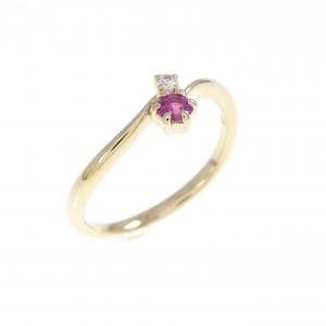 K10YG ルビー ピンキーリング