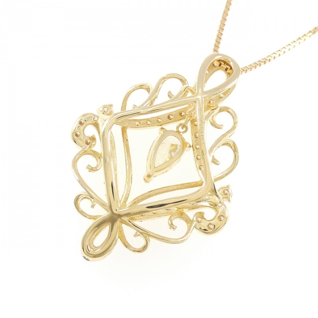 K18YG ダイヤモンド ネックレス 0.700CT VLY SI2 ペアシェイプ