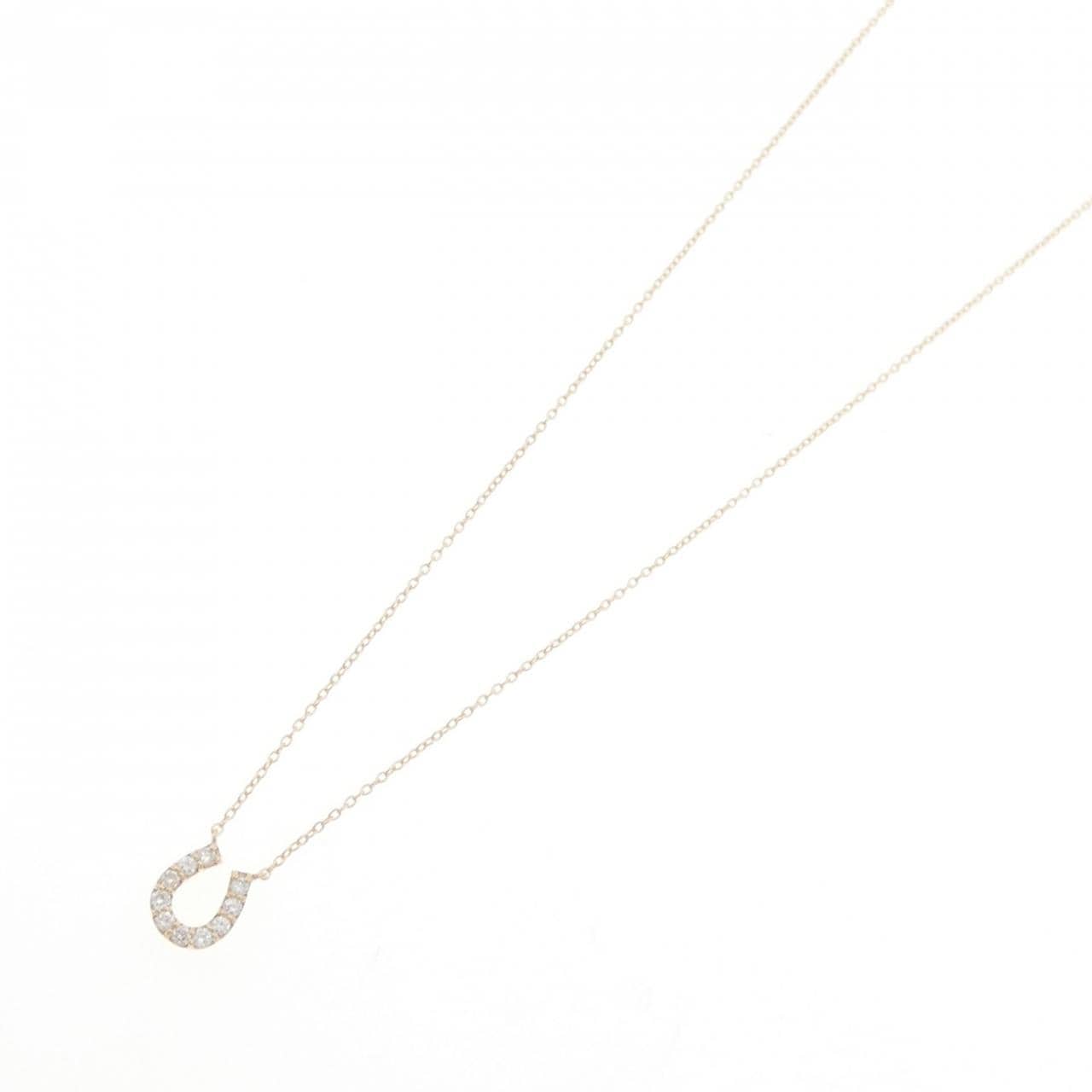 【リメイク】K10YG ホースシュー ダイヤモンド ネックレス 0.15CT