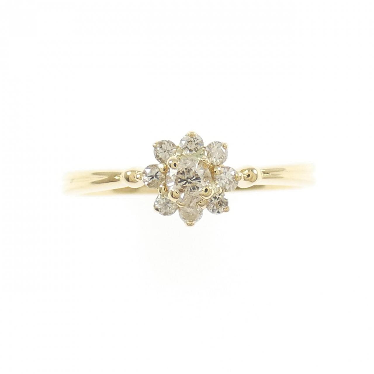K18YG フラワー ダイヤモンド リング 0.20CT