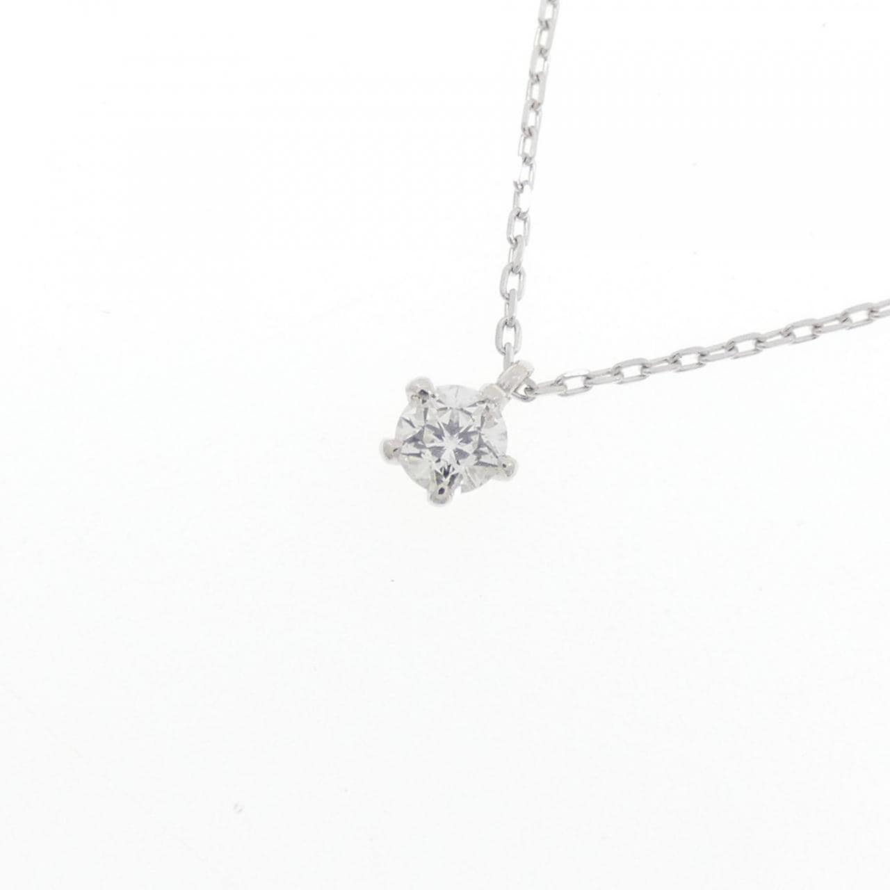 K18WG ソリティア ダイヤモンド ネックレス 0.092CT
