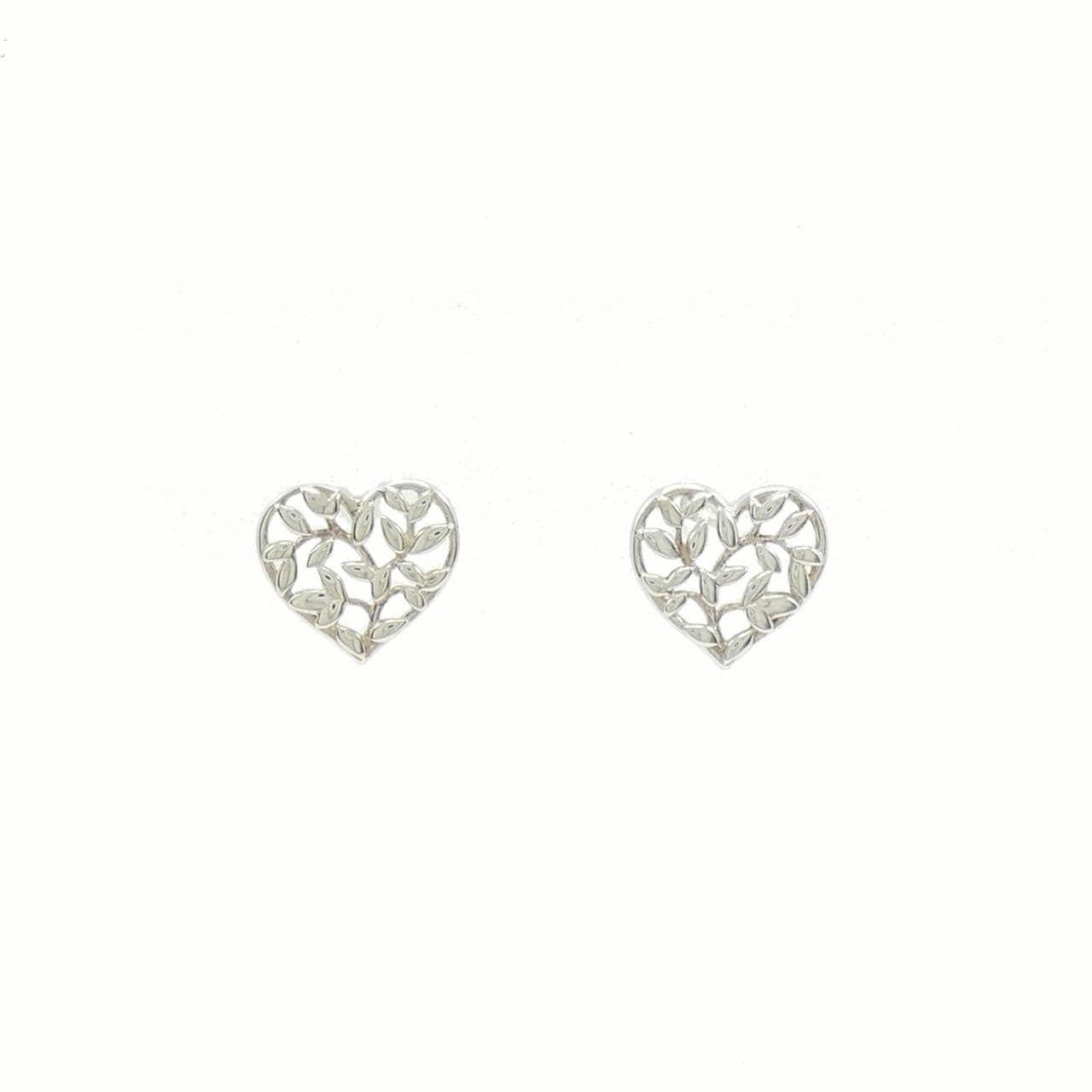 TIFFANY橄欖葉心形耳環