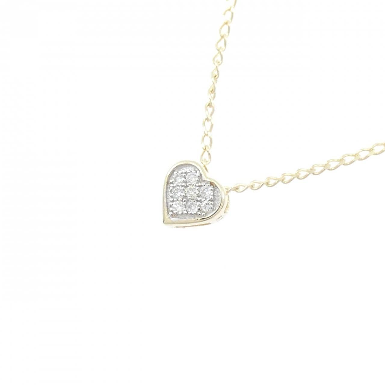 K10YG/K10WG ハート ダイヤモンド ネックレス